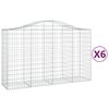 vidaXL 6 db &iacute;ves horganyzott vas gabion kos&aacute;r 200x50x120/140 cm