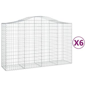 vidaXL 6 db &iacute;ves horganyzott vas gabion kos&aacute;r 200x50x120/140 cm