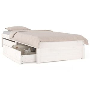 vidaXL feh&eacute;r kicsi egyszem&eacute;lyes &aacute;gykeret fi&oacute;kokkal 75 x 190 cm
