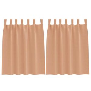 vidaXL Fekete F&uuml;gg&ouml;ny Gyűrűkkel 2 pcs Vil&aacute;gos Barna 140 x 140 cm