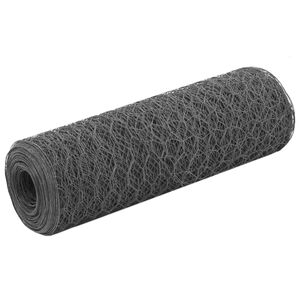 vidaXL sz&uuml;rke PVC-bevonat&uacute; ac&eacute;l csirkeh&aacute;l&oacute; dr&oacute;tker&iacute;t&eacute;s 25 x 0,5 m