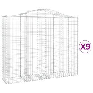vidaXL 9 db &iacute;ves horganyzott vas gabion kos&aacute;r 200x50x160/180 cm