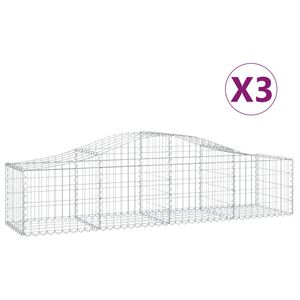 vidaXL 3 db &iacute;ves horganyzott vas gabion kos&aacute;r 200x50x40/60 cm