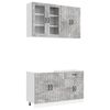 vidaXL Konyhai Egys&eacute;g LUCCA 4 pcs Betonsz&uuml;rke Szerelt Fa