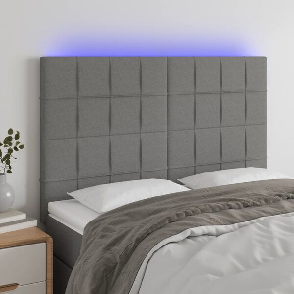 vidaXL s&ouml;t&eacute;tsz&uuml;rke sz&ouml;vet LED-es fejt&aacute;mla 144x5x118/128 cm