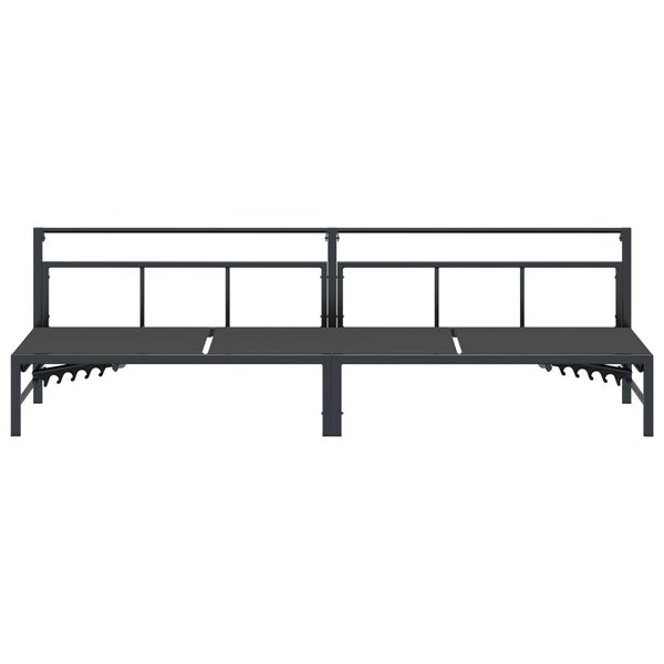 vidaXL Napoz&oacute; Fekete 200 x 62 x 59,5 cm Textil&eacute;n