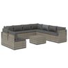vidaXL 10 részes szürke polyrattan kerti ülőgarnitúra párnákkal
