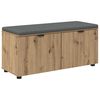 vidaXL Előt&eacute;r pad K&eacute;zműves T&ouml;lgy 100 x 38 x 46 cm Műanyag Fa &eacute;s Sz&ouml;vet