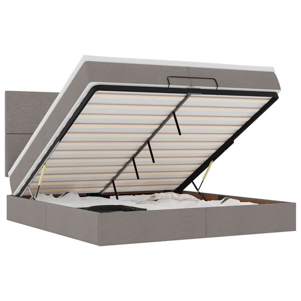 vidaXL oszm&aacute;n &aacute;gykeret matracokkal t&oacute;psz&iacute;n 200x200cm sz&ouml;vet