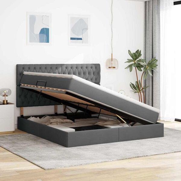 vidaXL &Aacute;gy t&aacute;rol&oacute;val &eacute;s matraccal S&ouml;t&eacute;tsz&uuml;rke 180 x 200 cm Poli&eacute;szter