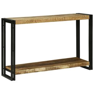 vidaXL Konzolasztal polcokkal Barna 120 x 33 x 75 cm T&ouml;m&ouml;r Mang&oacute;f&aacute;t