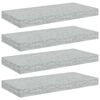 vidaXL 4 db betonsz&uuml;rke MDF lebegő fali polc 50 x 23 x 3,8 cm
