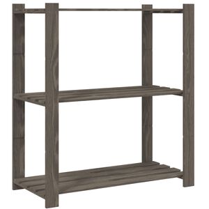 vidaXL 3 szintes sz&uuml;rke t&ouml;m&ouml;r fenyőfa t&aacute;rol&oacute;&aacute;llv&aacute;ny 80x38x90 cm
