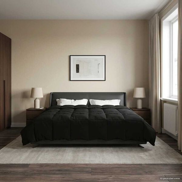 vidaXL T&eacute;li takar&oacute; S&ouml;v&eacute;nyes Fekete 200 x 200 cm Mikrosz&aacute;l