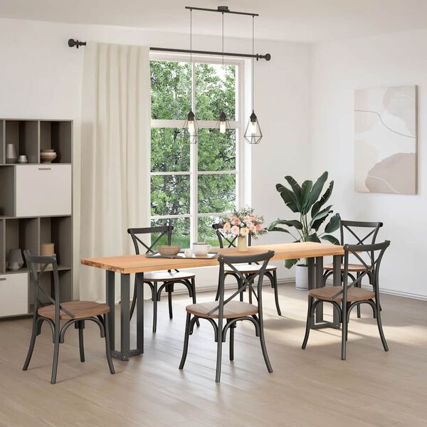 vidaXL 2 db antracitsz&uuml;rke T-alak&uacute; ac&eacute;l konzolasztal l&aacute;b 38x25x(72-73) cm