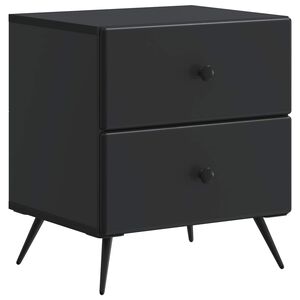 vidaXL &Eacute;jjeliszekr&eacute;ny fi&oacute;kkal Fekete 43 x 34,5 x 47,5 cm Szerelt Fa