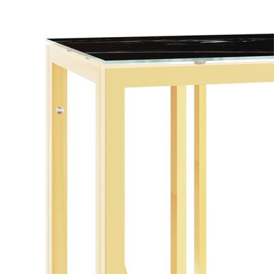 vidaXL aranyszínű üveg és rozsdamentes acél tálalóasztal 110x30x70 cm
