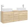vidaXL F&uuml;rdőszobai Szekr&eacute;ny Szett 3 db Sonoma T&ouml;lgy 136 x 35 x 80 cm