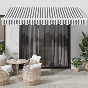 vidaXL antracitsz&uuml;rke-feh&eacute;r automata kih&uacute;zhat&oacute; napellenző 350 x 250 cm