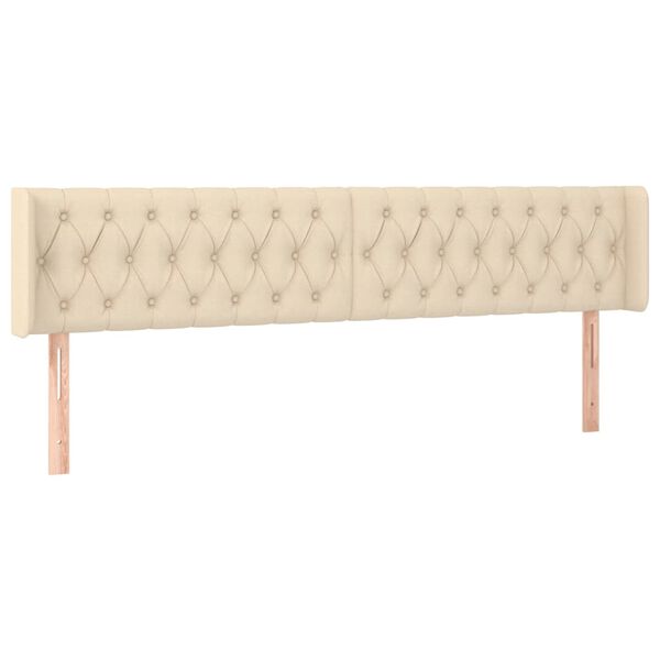 vidaXL kr&eacute;msz&iacute;nű sz&ouml;vet LED-es fejt&aacute;mla 183 x 16 x 78/88 cm