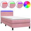 vidaXL r&oacute;zsasz&iacute;n b&aacute;rsony rug&oacute;s &eacute;s LED-es &aacute;gy matraccal 80x220 cm