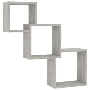 vidaXL betonsz&uuml;rke kocka alak&uacute; szerelt fa fali polcok 68x15x68 cm