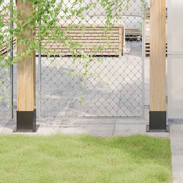 vidaXL 4 db antracit porsz&oacute;rt ac&eacute;l oszlopalapok n&eacute;gyzet alak&uacute;