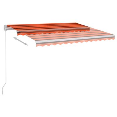 vidaXL narancssárga-barna szélérzékelős és LED-es napellenző 3,5x2,5 m