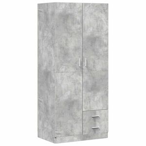 vidaXL betonsz&uuml;rke szerelt fa ruh&aacute;sszekr&eacute;ny 80 x 52 x 180 cm