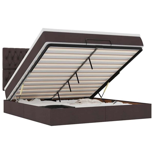 vidaXL Ottom&aacute;n &aacute;gykeret matraccal s&ouml;t&eacute;tbarna 180x200cm sz&ouml;vet