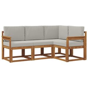 vidaXL K&uuml;lt&eacute;ri kanap&eacute; szett 4 pcs Term&eacute;szetes &eacute;s Vil&aacute;gossz&uuml;rke