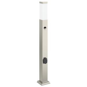 vidaXL &eacute;rz&eacute;kelős konnektoros oszlopl&aacute;mpa 80 cm rozsdamentes ac&eacute;l IP44