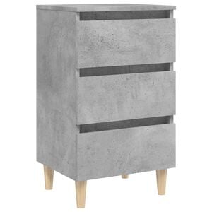 vidaXL betonsz&uuml;rke &eacute;jjeliszekr&eacute;ny t&ouml;m&ouml;r fa l&aacute;bakkal 40 x 35 x 69 cm