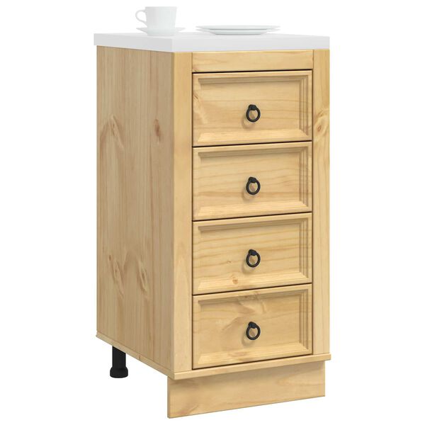 vidaXL Cabinet fi&oacute;kkal SKI M&eacute;zes Barna 40 x 46 x 81 cm T&ouml;m&ouml;r fenyőfa