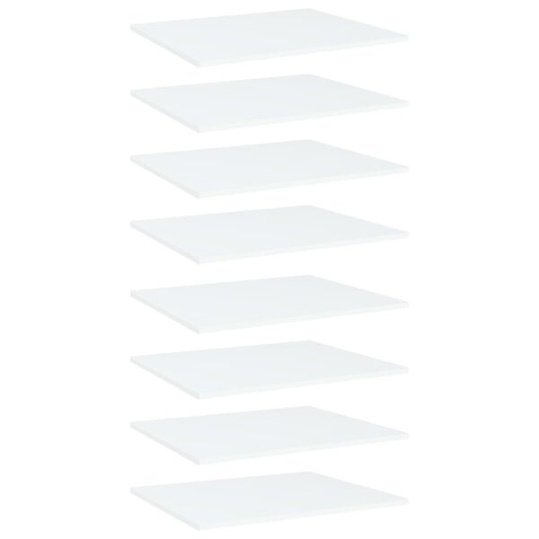 vidaXL 8 db fehér forgácslap könyvespolc lap 60 x 50 x 1,5 cm