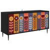 vidaXL TV szekr&eacute;ny ESSEN 102 x 33 x 51 cm Fekete T&ouml;lgy Szerelt Fa