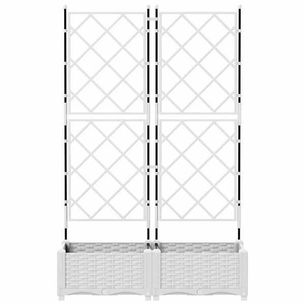 vidaXL Kerti cser&eacute;p 2 pcs Feh&eacute;r 80 x 40 x 125,5 cm Ac&eacute;l