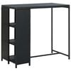 vidaXL fekete polyrattan b&aacute;rasztal t&aacute;rol&oacute;polccal 120 x 60 x 110 cm