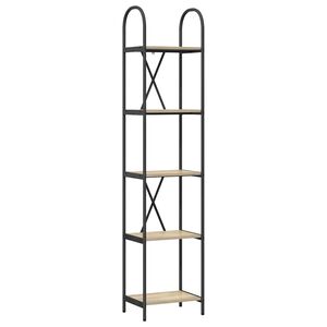 vidaXL K&ouml;nyvespolc 5 szintes 40 x 30 x 183 cm Szerelt fa Sonoma t&ouml;lgy