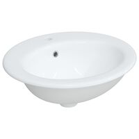 vidaXL fehér ovális kerámia fürdőszobai mosdókagyló 52 x 46 x 20 cm