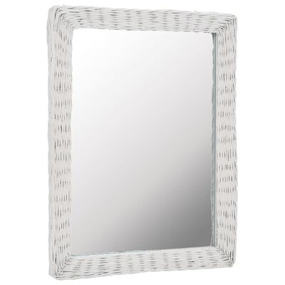 vidaXL fehér fonott vessző tükör 60 x 80 cm