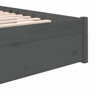 vidaXL Super King szürke tömör fa ágykeret 180 x 200 cm