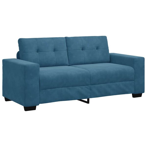 vidaXL kék bársony loveseat kanapé 140 cm