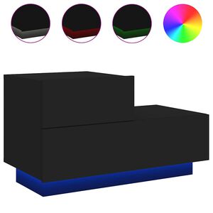 vidaXL fekete &eacute;jjeliszekr&eacute;ny LED-vil&aacute;g&iacute;t&aacute;ssal 70 x 36 x 40,5 cm
