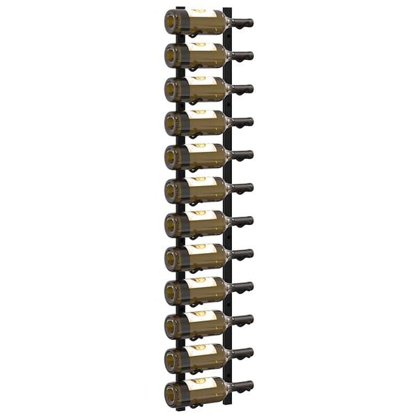 vidaXL fekete vas falra szerelhető bortart&oacute; &aacute;llv&aacute;ny 12 palacknak