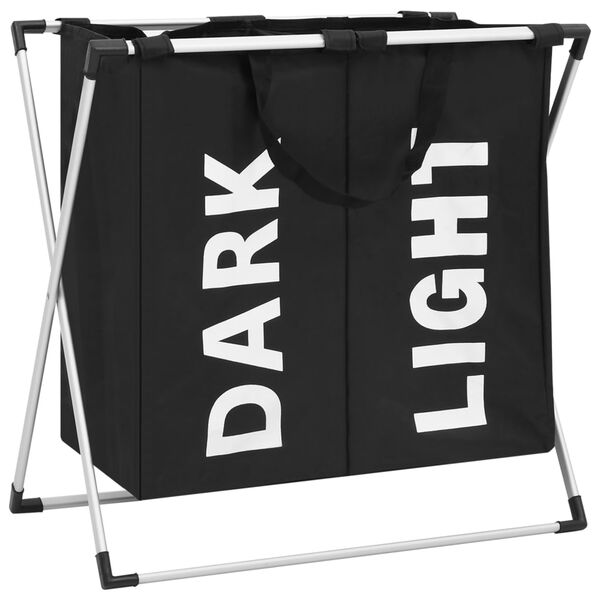 vidaXL 2 r&eacute;szes fekete szennyesszort&iacute;roz&oacute;