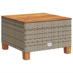 vidaXL sz&uuml;rke polyrattan &eacute;s ak&aacute;cfa kerti asztal 55 x 55 x 36 cm