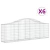 vidaXL 6 db &iacute;ves horganyzott vas gabion kos&aacute;r 200x30x60/80 cm