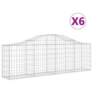 vidaXL 6 db &iacute;ves horganyzott vas gabion kos&aacute;r 200x30x60/80 cm