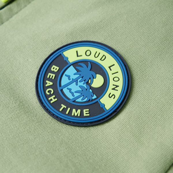 Világos keki kapucnis gyerekpulóver cipzárral 92